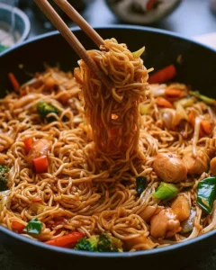 Chow Mein : Recette facile et rapide avec des nouilles sautées et légumes frais.