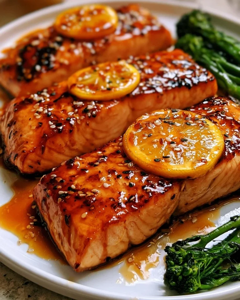 Saumon teriyaki cuit au four avec sauce savoureuse et garnitures