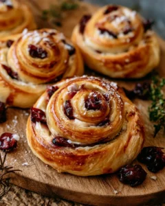 Rouleaux festifs au canneberge et feta avec fromage à la crème