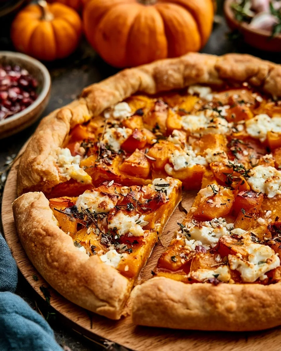Tarte rustique au potimarron et féta