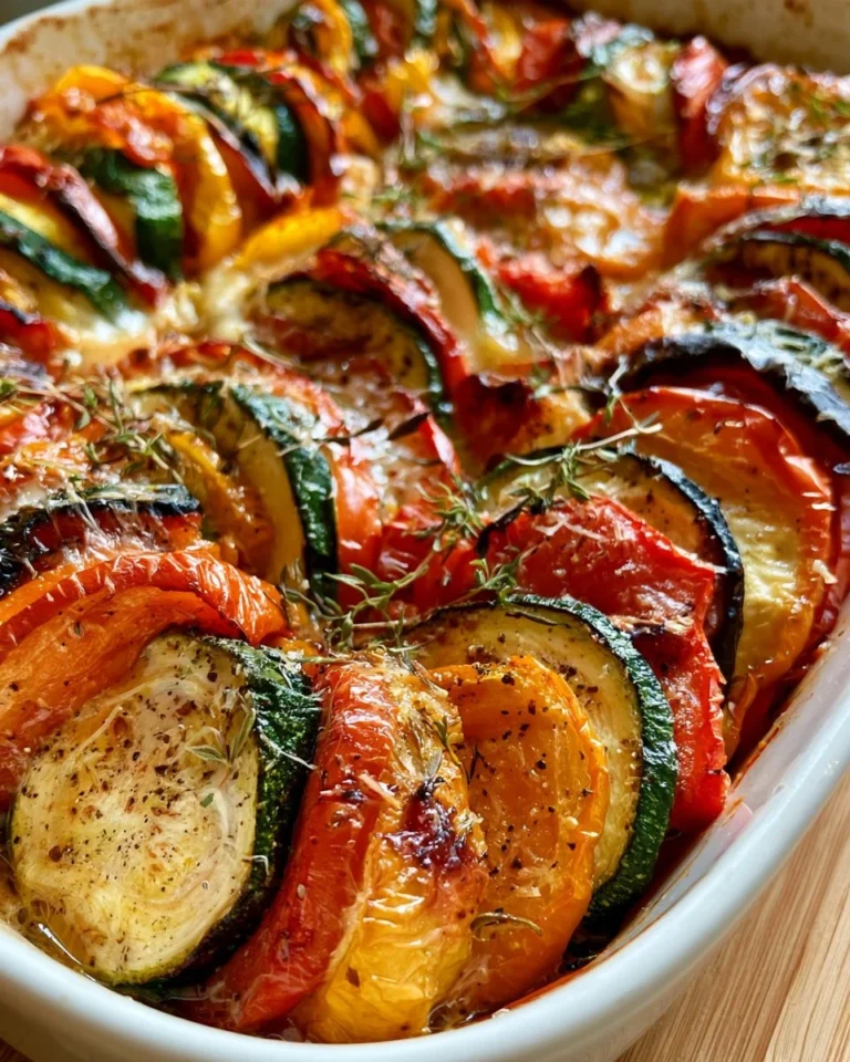 Tian croustillant de légumes au parmesan, plat savoureux et coloré